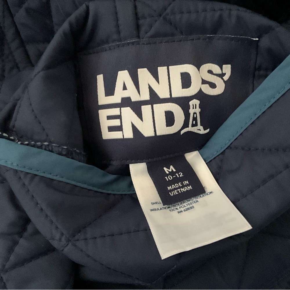 Reversible Land’s End Vest Blue Plaid Double-Sided Vest Women’s Medium Vest - Picture 3 of 10